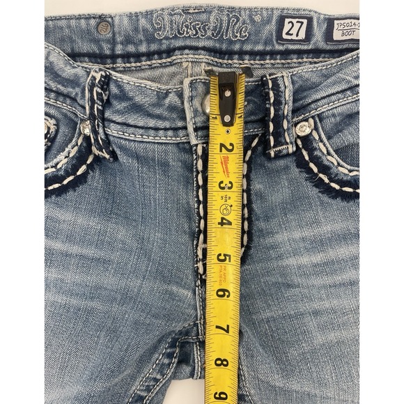 MISS ME JP5014-11 Boot Cut Womens Distressed Jeans 27 Flap Pockets Cowgirl - Picture 10 of 12
